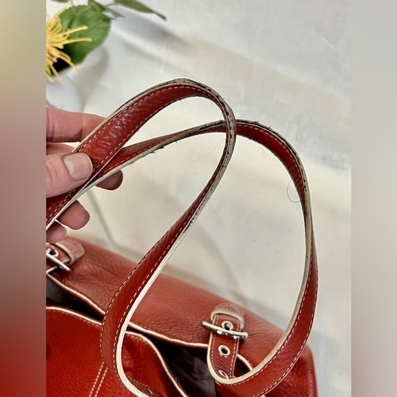 WILSONS LEATHER Pelle Studio orange pebble leather handbag. - Picture 12 of 12